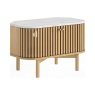 Soho Natural Oak Slatted Corner TV Unit with Marble Top Soho Natural Oak Slatted Corner TV Unit with Marble Top