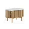 Soho Natural Oak Slatted Corner TV Unit with Marble Top