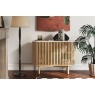 Soho Natural Oak Slatted Small Sideboard with Marble Top Soho Natural Oak Slatted Small Sideboard with Marble Top