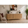 Soho Natural Oak Slatted Large Sideboard with Marble Top Soho Natural Oak Slatted Large Sideboard with Marble Top