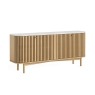 Soho Natural Oak Slatted Large Sideboard with Marble Top