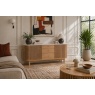 Soho Natural Oak Slatted Sideboard with Drawers & Marble Top Soho Natural Oak Slatted Sideboard with Drawers & Marble Top