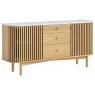 Soho Natural Oak Slatted Sideboard with Drawers & Marble Top Soho Natural Oak Slatted Sideboard with Drawers & Marble Top
