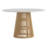 Soho Natural Oak Slatted Round Dining Table with Marble Top Soho Natural Oak Slatted Round Dining Table with Marble Top