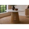 Soho Natural Oak Slatted Round Dining Table with Marble Top Soho Natural Oak Slatted Round Dining Table with Marble Top
