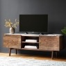 Gallery Direct Barcelona Dark Wood Media TV Unit with Marble Top Gallery Direct Barcelona Dark Wood Media TV Unit with Marble Top