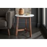 Gallery Direct Barcelona Dark Wood Side Table with Marble Top Gallery Direct Barcelona Dark Wood Side Table with Marble Top