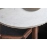 Gallery Direct Barcelona Dark Wood Side Table with Marble Top Gallery Direct Barcelona Dark Wood Side Table with Marble Top