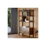 Gallery Direct Barcelona Dark Wood Display Unit with Marble Insert