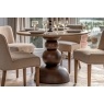 Gallery Direct Sculpt Mango Wood Round Dining Table with Travertine Top Gallery Direct Sculpt Mango Wood Round Dining Table with Travertine Top
