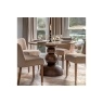 Gallery Direct Sculpt Mango Wood Round Dining Table with Travertine Top Gallery Direct Sculpt Mango Wood Round Dining Table with Travertine Top