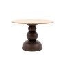 Gallery Direct Sculpt Mango Wood Round Dining Table with Travertine Top Gallery Direct Sculpt Mango Wood Round Dining Table with Travertine Top