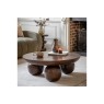 Gallery Direct Sculpt Mango Wood Round Coffee Table
