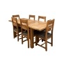 Largo Rustic Solid Oak Horizontal Twin Slat Chair Largo Rustic Solid Oak Horizontal Twin Slat Chair