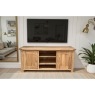 Largo Rustic Solid Oak Large TV Unit with Wood Doors Largo Rustic Solid Oak Large TV Unit with Wood Doors