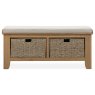 Tewkesbury Smoked Oak Upholstered Hall Bench Tewkesbury Smoked Oak Upholstered Hall Bench