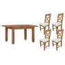 Cotswold Rustic Oak Small Ext Dining Table Set + 4 Chairs Cotswold Rustic Oak Small Ext Dining Table Set + 4 Chairs
