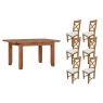 Cotswold Rustic Oak Small Ext Dining Table Set + 6 Chairs Cotswold Rustic Oak Small Ext Dining Table Set + 6 Chairs