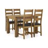 Salisbury Waxed Premium Oak Compact Ext Dining Table Set + 4 Slat Back PU Chairs Salisbury Waxed Premium Oak Compact Ext Dining Table Set + 4 Slat Back PU Chairs