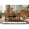 Salisbury Waxed Premium Oak Compact Ext Dining Table Set + 4 Slat Back PU Chairs