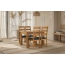 Salisbury Waxed Premium Oak Compact Ext Dining Table Set + 4 Slat Back PU Chairs Salisbury Waxed Premium Oak Compact Ext Dining Table Set + 4 Slat Back PU Chairs