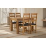 Salisbury Waxed Premium Oak Compact Ext Dining Table Set + 4 Slat Back PU Chairs Salisbury Waxed Premium Oak Compact Ext Dining Table Set + 4 Slat Back PU Chairs