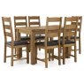 Salisbury Waxed Premium Oak Compact Ext Dining Table Set + 6 Slat Back PU Chairs Salisbury Waxed Premium Oak Compact Ext Dining Table Set + 6 Slat Back PU Chairs