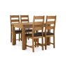 Salisbury Waxed Premium Oak Compact Ext Dining Table Set + 6 Slat Back PU Chairs Salisbury Waxed Premium Oak Compact Ext Dining Table Set + 6 Slat Back PU Chairs