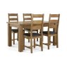 Salisbury Waxed Premium Oak Small Ext Dining Table Set + 6 Slat Back PU Chairs Salisbury Waxed Premium Oak Small Ext Dining Table Set + 6 Slat Back PU Chairs