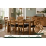 Salisbury Waxed Premium Oak Small Ext Dining Table Set + 6 Slat Back PU Chairs