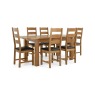 Salisbury Waxed Premium Oak Small Ext Dining Table Set + 6 Slat Back PU Chairs Salisbury Waxed Premium Oak Small Ext Dining Table Set + 6 Slat Back PU Chairs