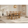 Salisbury Waxed Premium Oak Small Ext Dining Table Set + 6 Slat Back PU Chairs Salisbury Waxed Premium Oak Small Ext Dining Table Set + 6 Slat Back PU Chairs