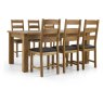 Salisbury Waxed Premium Oak Large Ext Dining Table Set + 6 Slat Back PU Chairs Salisbury Waxed Premium Oak Large Ext Dining Table Set + 6 Slat Back PU Chairs