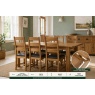 Salisbury Waxed Premium Oak Large Ext Dining Table Set + 6 Slat Back PU Chairs