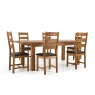 Salisbury Waxed Premium Oak Large Ext Dining Table Set + 6 Slat Back PU Chairs Salisbury Waxed Premium Oak Large Ext Dining Table Set + 6 Slat Back PU Chairs