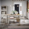Modern Country Painted Oak Coconut White Ext Dining Table Set with 4 Chairs & Bench Modern Country Painted Oak Coconut White Ext Dining Table Set with 4 Chairs & Bench