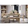 Modern Country Oak Ext Dining Table Set with 4 Chairs & Bench