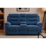Halo Tech Fabric 2 Seater Power Head Tilt Recliner Sofa with Console