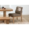 Alfie Relaxed PU Leather Dining Chair in Taupe (Pair)
