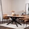 Jaxon Oak Finish 160-220cm Ext Dining Table Set with x4 Jackson Chairs in Tan Jaxon Oak Finish 160-220cm Ext Dining Table Set with x4 Jackson Chairs in Tan