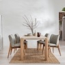 Arlo Natural Oak 140cm Travertine Ceramic Dining Table Set with 4 Spencer Chairs Arlo Natural Oak 140cm Travertine Ceramic Dining Table Set with 4 Spencer Chairs