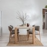 Arlo Natural Oak 140cm Travertine Ceramic Dining Table Set with 4 Leo Chairs Arlo Natural Oak 140cm Travertine Ceramic Dining Table Set with 4 Leo Chairs