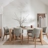 Arlo Natural Oak 190cm Travertine Ceramic Dining Table Set with 6 Spencer Chairs Arlo Natural Oak 190cm Travertine Ceramic Dining Table Set with 6 Spencer Chairs