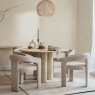 Ida Travertine Stone 120cm Round Dining Table Set with 4 Georgia Chairs Ida Travertine Stone 120cm Round Dining Table Set with 4 Georgia Chairs