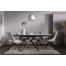 Sintered Stone 140-200cm Twist Extending Dining Table Set in White with x4 Paige Chairs