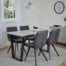 Brooklyn Grey Oak 140cm Fixed Dining Table Set & 4 George Chairs Brooklyn Grey Oak 140cm Fixed Dining Table Set & 4 George Chairs