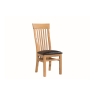 Treviso Oak Slatted Dining Chair with Brown PU Seat
