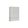 Burgundy Painted Light Grey Triple Wardrobe