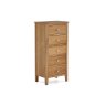 Bath Oak 5 Drawer Tallboy