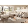 Niki Fabric Modular Large Corner Sofa Group with Chaise End and Glass Table